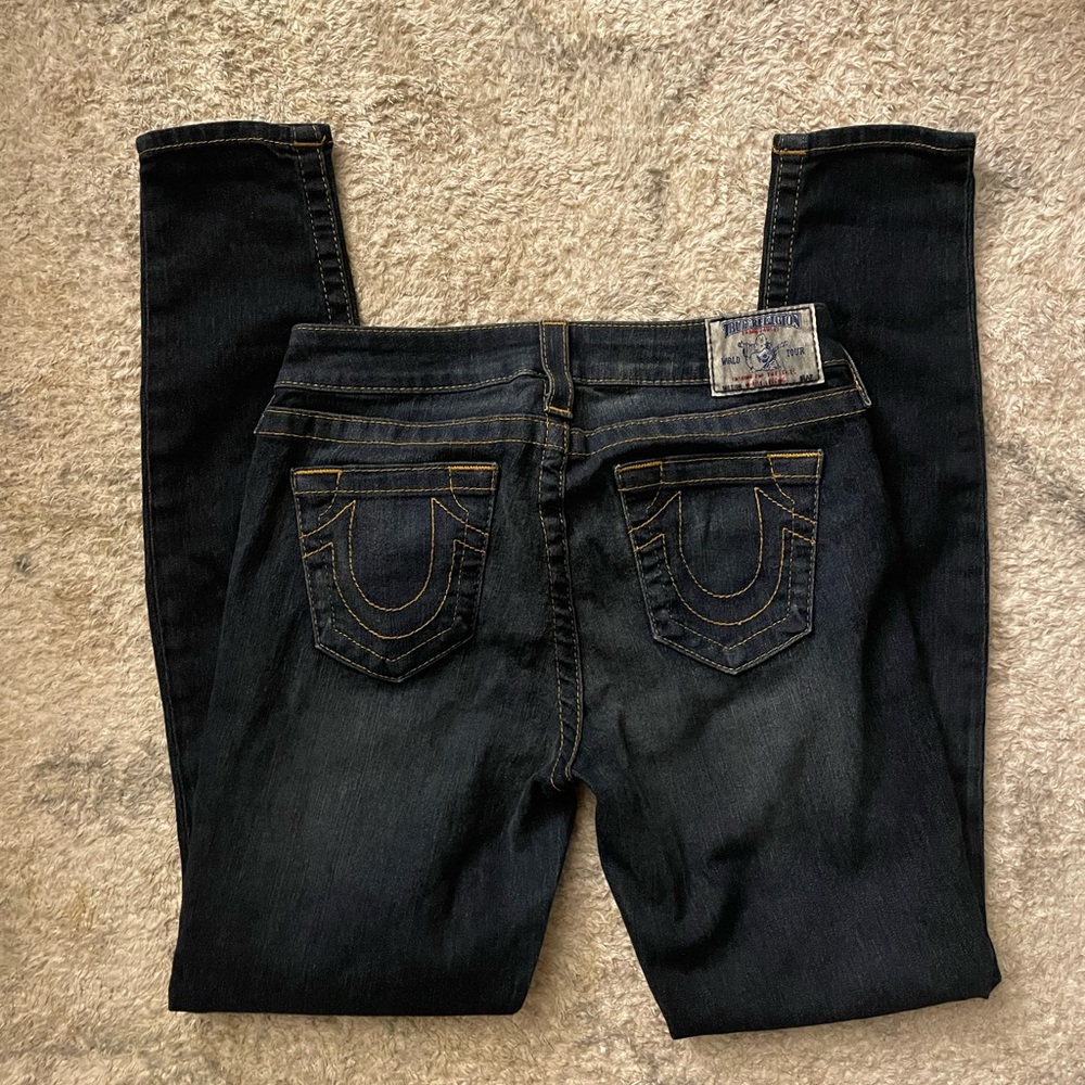 True Religion Women's Dark Wash Skinny Jeans Size 27